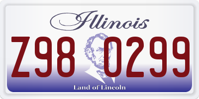 IL license plate Z980299