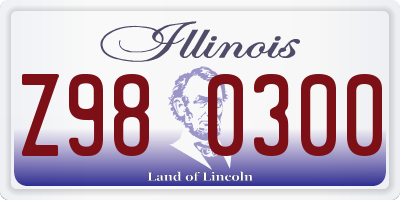 IL license plate Z980300