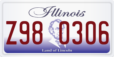 IL license plate Z980306