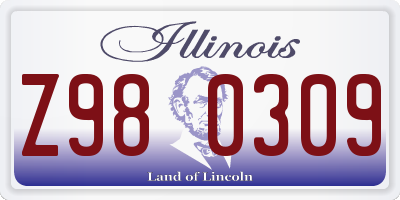 IL license plate Z980309
