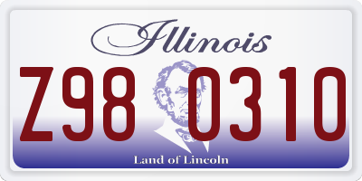 IL license plate Z980310