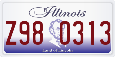 IL license plate Z980313