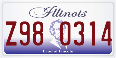 IL license plate Z980314