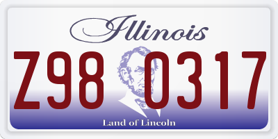 IL license plate Z980317