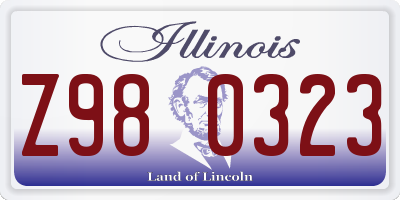 IL license plate Z980323