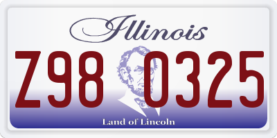 IL license plate Z980325