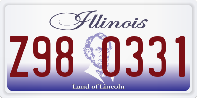 IL license plate Z980331