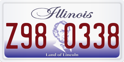 IL license plate Z980338
