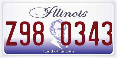 IL license plate Z980343