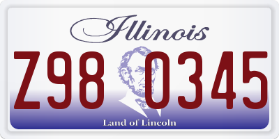 IL license plate Z980345
