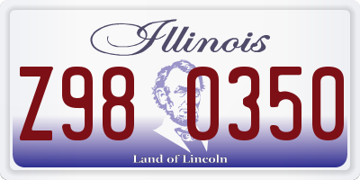 IL license plate Z980350