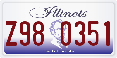 IL license plate Z980351