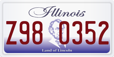 IL license plate Z980352