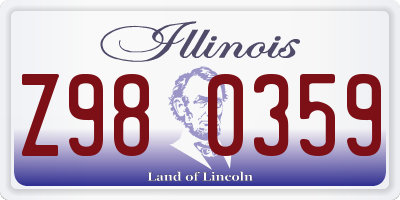IL license plate Z980359