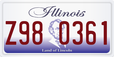 IL license plate Z980361