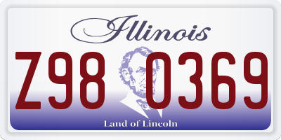 IL license plate Z980369