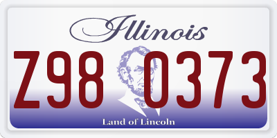 IL license plate Z980373