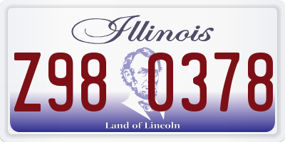 IL license plate Z980378