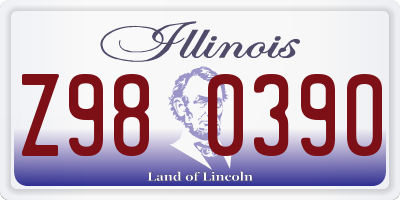 IL license plate Z980390