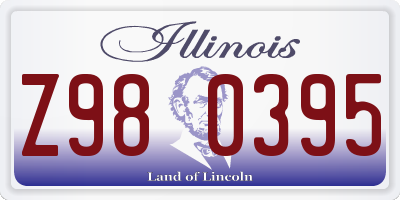 IL license plate Z980395