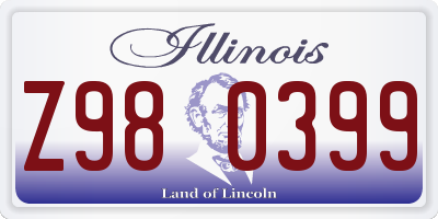 IL license plate Z980399