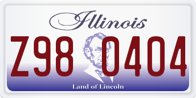 IL license plate Z980404