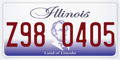 IL license plate Z980405