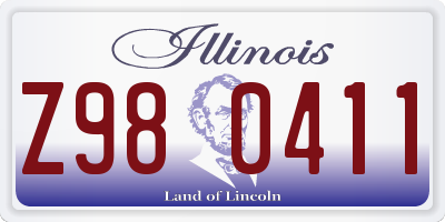 IL license plate Z980411