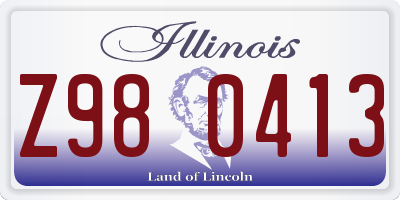IL license plate Z980413