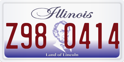 IL license plate Z980414