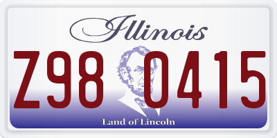 IL license plate Z980415