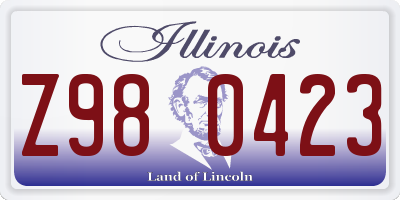 IL license plate Z980423