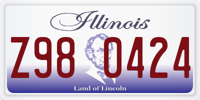 IL license plate Z980424