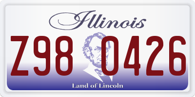 IL license plate Z980426