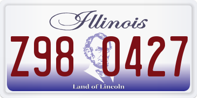 IL license plate Z980427