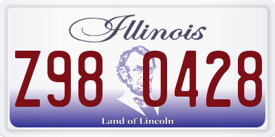 IL license plate Z980428