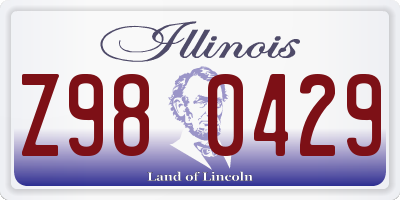 IL license plate Z980429