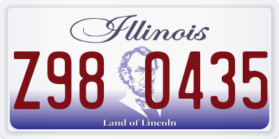 IL license plate Z980435