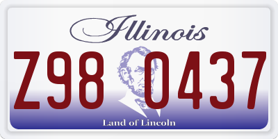 IL license plate Z980437