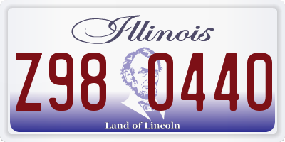 IL license plate Z980440