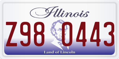 IL license plate Z980443