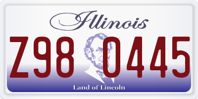 IL license plate Z980445