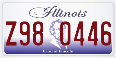 IL license plate Z980446