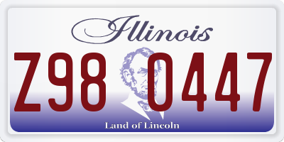 IL license plate Z980447