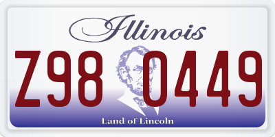 IL license plate Z980449