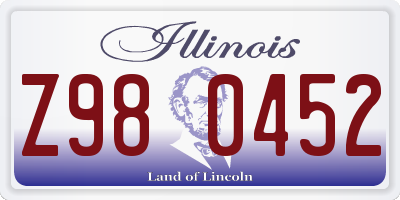 IL license plate Z980452