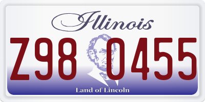IL license plate Z980455