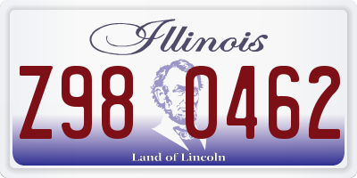 IL license plate Z980462