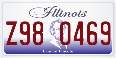 IL license plate Z980469