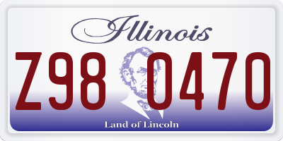 IL license plate Z980470